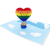 Rainbow Hot balloon Pop Up Card - LGBT