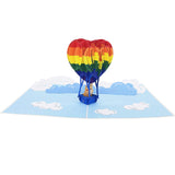 Rainbow Hot balloon Pop Up Card - LGBT
