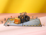 liif bulldozer pop up card birthday kids boy son