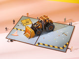 liif bulldozer pop up card birthday kids boy son