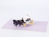 Liif Magic Carriage Wedding 3D Greeting Pop Up Card anniversary congratulations couple