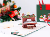 liif Christmas 3d greeting pop up card piano merry happy joy peace