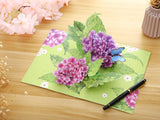 Hydrangea Pop Up Card - Pink & Purple