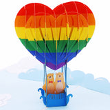 Rainbow Hot balloon Pop Up Card - LGBT