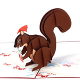 Festive Squirrel 3D pop-up card