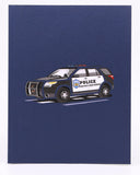 liif police car pop up 3d greeting card officer retirement academy congratulations congrats gift cards handmade popup men man boss