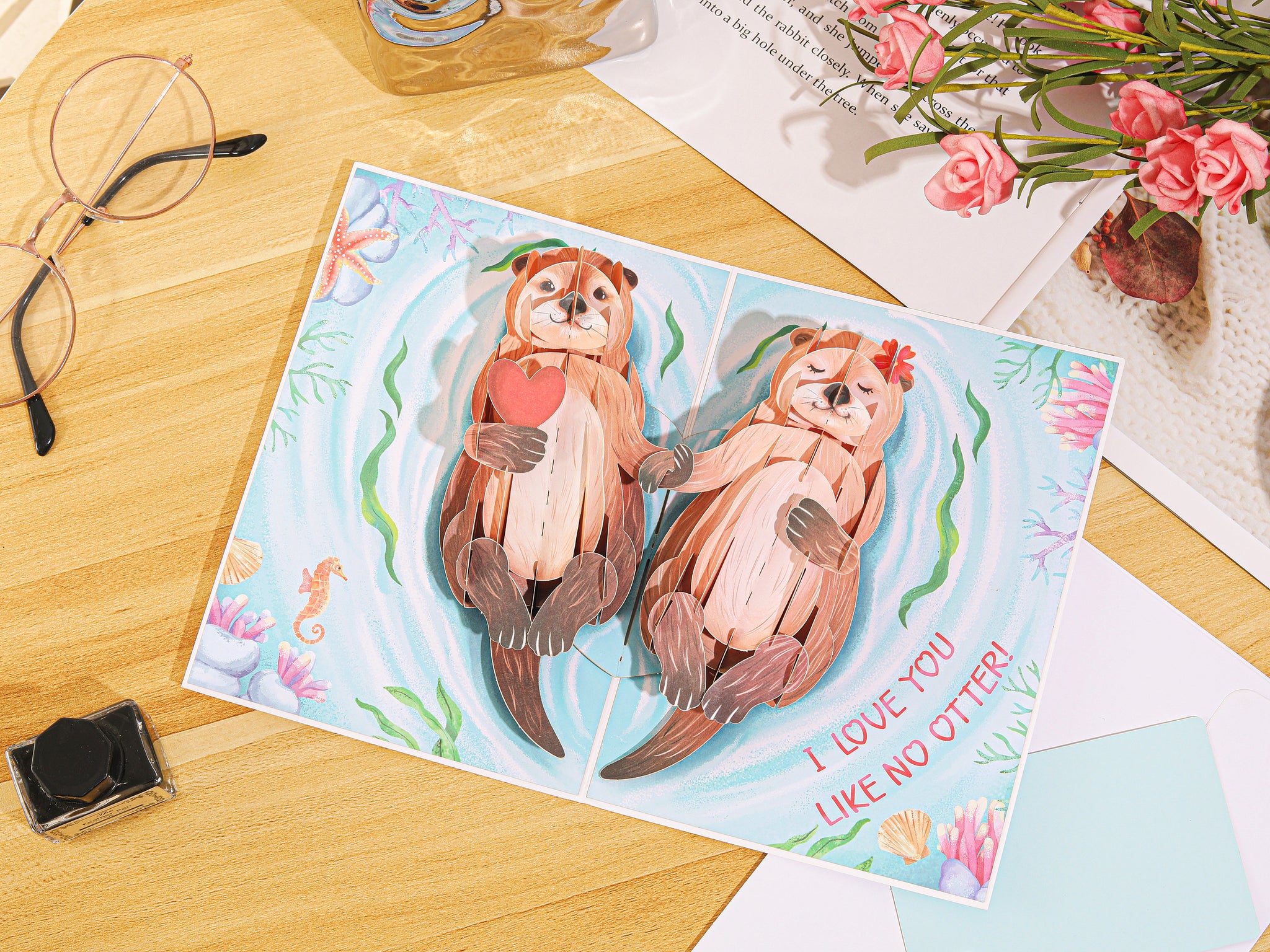 otter card sleeves Otter Half Pop Up Card – Liif