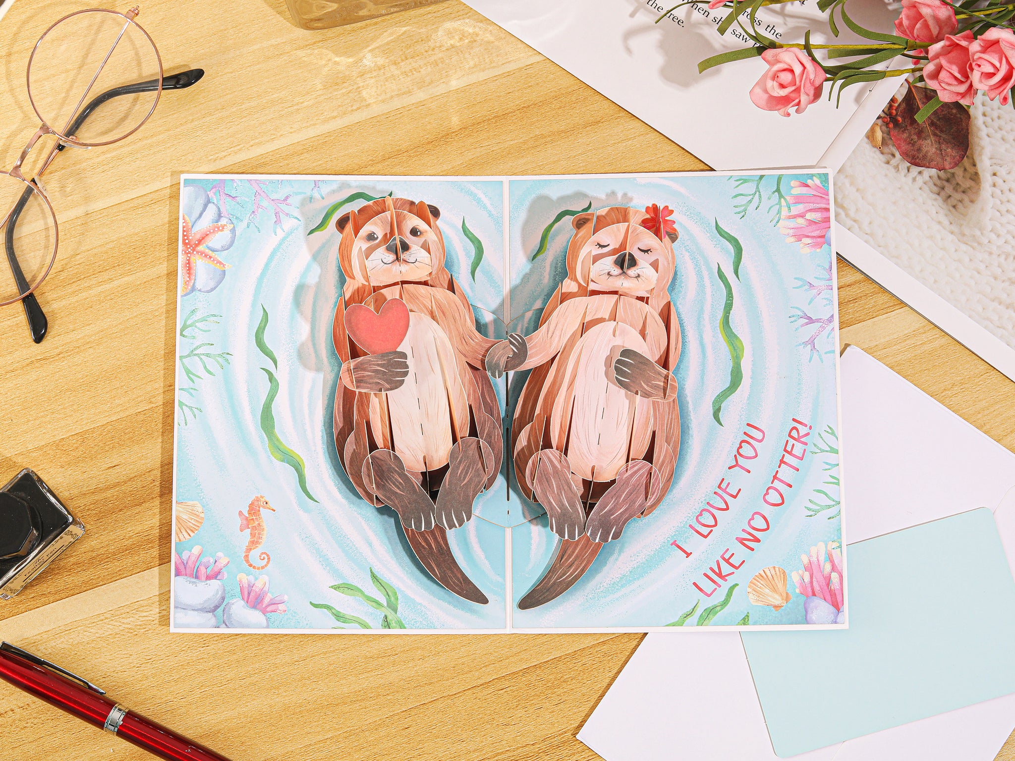 Otter Half Pop Up Card Liif Otter Half Pop Up Card Liif