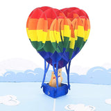 Rainbow Hot balloon Pop Up Card - LGBT