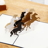 Galloping Horses 3D pop-up card