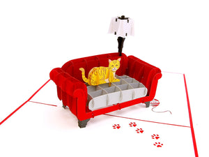 Kitty Couch Pop Up Card