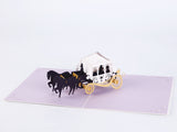 Liif Magic Carriage Wedding 3D Greeting Pop Up Card anniversary congratulations couple 