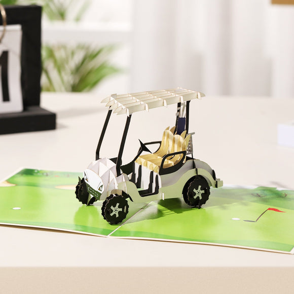 liif golf pop up card 3d greeting fathers day cart golfing 