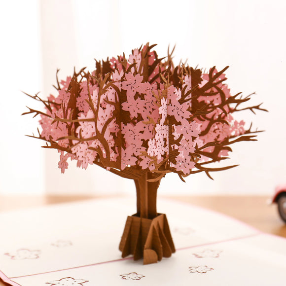 Pink Cherry Blossom Pop Up Card