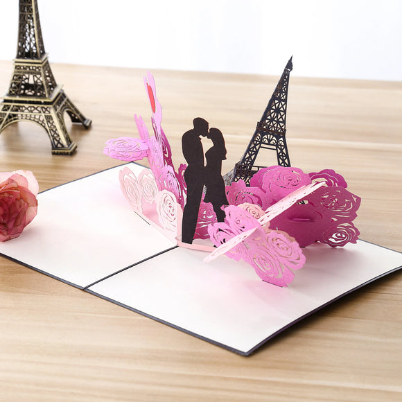 Favour Pop-Up 3D-kaart – Filigraan Kunstwerk Met Vleugels – Verrassend Pop-up Effect – 15x15 Cm – Inclusief Envelop!