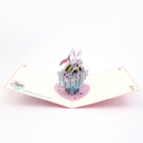 Teacup Bunny Happy Birthday Pop Up Card