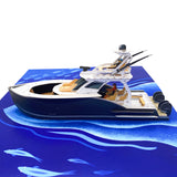 liif fishing boat 3d greeting pop up card retirement boss day gift handmade fathers day birthday dad men husband retirement 