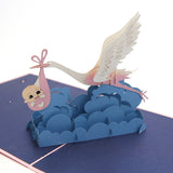 Baby & Stork 3D pop up card
