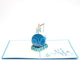 Fisherman Blue Pop Up Card