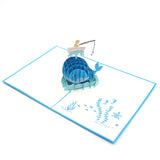 Fisherman Blue Pop Up Card