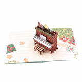 liif Christmas 3d greeting pop up card piano merry happy joy peace