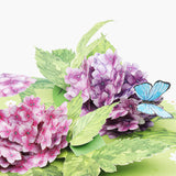 Hydrangea Pop Up Card - Pink & Purple