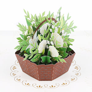 liif sympathy basket flower 3d greeting pop up card condolence loss of mother father grandma grandpa friend cat dog mom