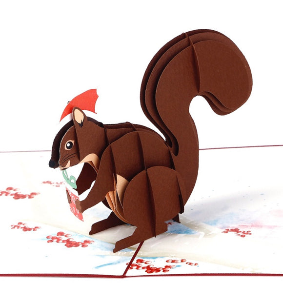 Festive Squirrel 3D pop-up card