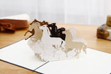 Galloping Horses 3D pop-up card